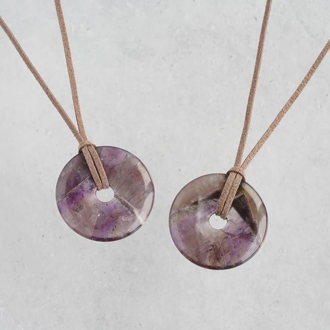 Auralite donuts necklace