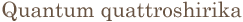 Quantum quattroshirika