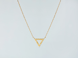 Smoky milky quartz triangle necklace /スモーキークォーツ、ミルキークォーツ
